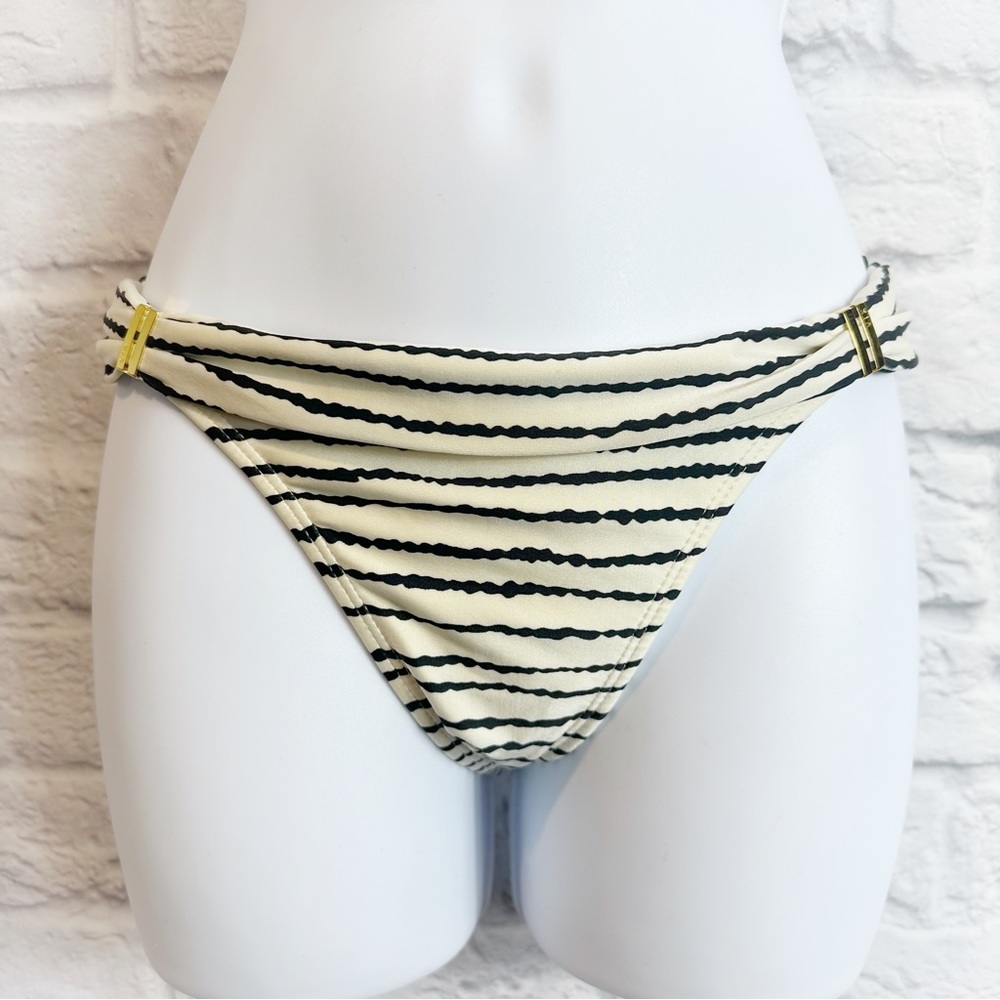 VIX Paula Hermanny Striped Black & White Bikini Bottoms